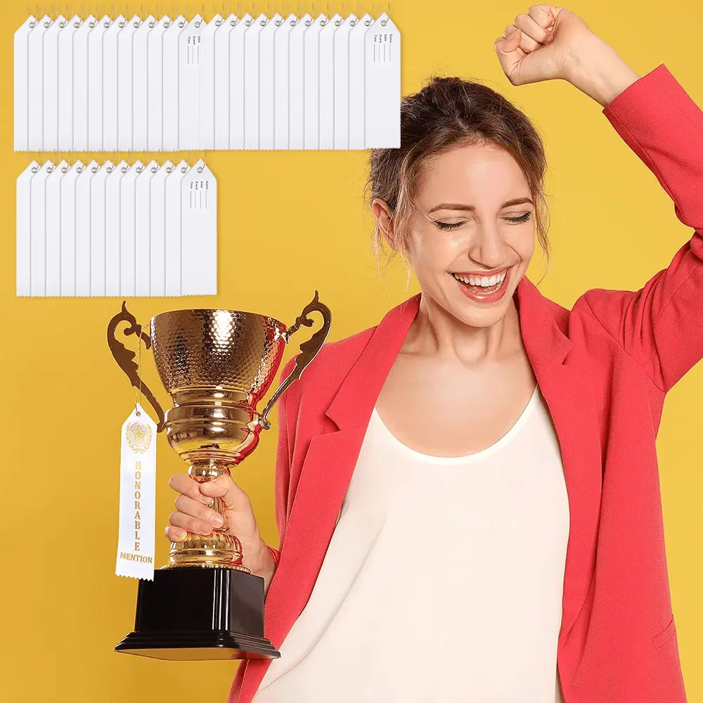 36 pieces of blank medal ribbon label set, suitable for competition recognition, campus competitions, and event awards