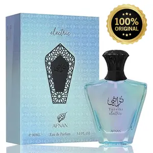 Afnan Turathi Electric Unisex Eau de Parfum Spray (2025 New Edition) - 90ml (3.0oz) Aromatic Fruity Fragrances with Fresh, Pear, Vanilla, Amber Notes, Long-Lasting Musk, Citrus, Fruit-Based, Elevated Unisex Fragrance