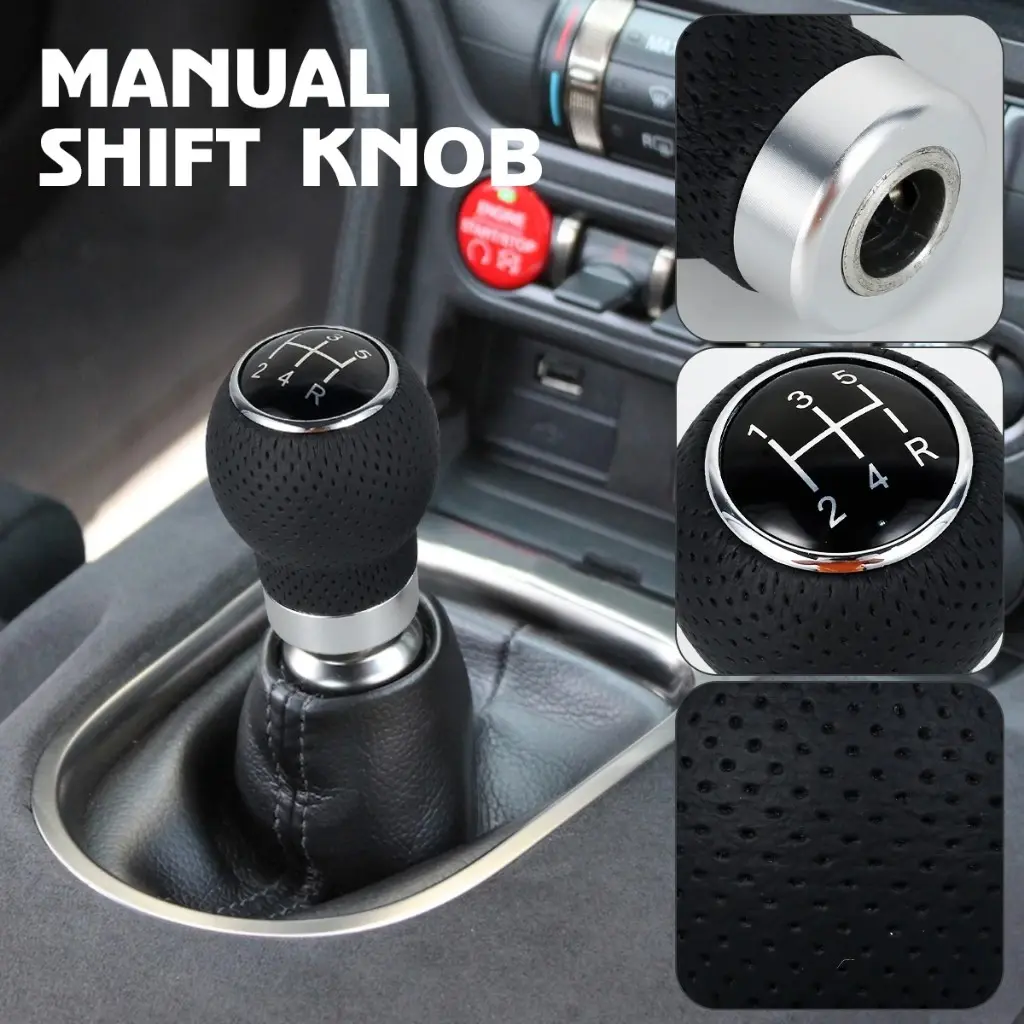 Universal PU Leather Gear Shift Knob, Gearshifter, Manual Car Shifter Head, 5/6 Speed Replacement, Easy Installation, Durable and Stylish, Car Accessories, Shifter Knobs