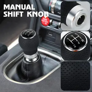 Universal PU Leather Gear Shift Knob, Gearshifter, Manual Car Shifter Head, 5/6 Speed Replacement, Easy Installation, Durable and Stylish, Car Accessories