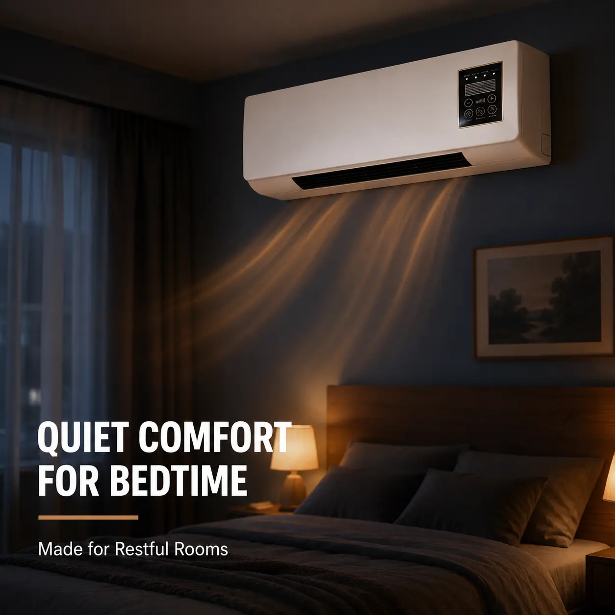 Boat Inverter 2-In-1 Wall Mount Air Conditioner, 1400W Heating Cooling Fan System With Remote, Touch Panel, 6H Timer, Natural Breeze Setting For Home Rooms