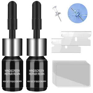 Windshield Crack Chip Repair Kit: 2 Bottles Quick Fix Car Windows Glass Tool Used for Car Star Shaped Scratches