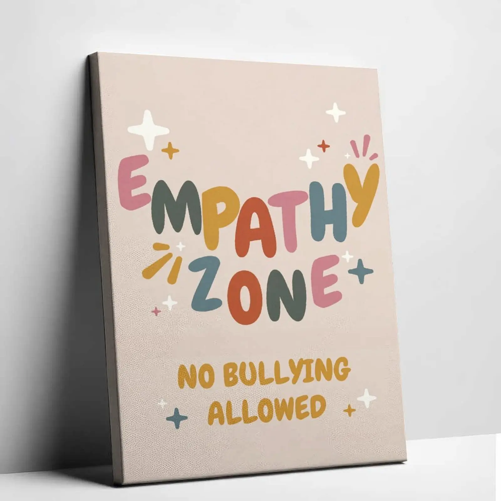 Anti-Bullying Unframed Wall Print - Back to School Classroom Decor, Promotes Empathy, Creates a Safe Environment for Home Use