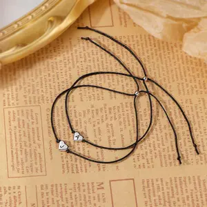 Couples Bracelets Matching Initial Relationship Boyfriend Gift Stuff, 26 Letters Friendship Bracelet for Her 2 Pieces Bf Gifts