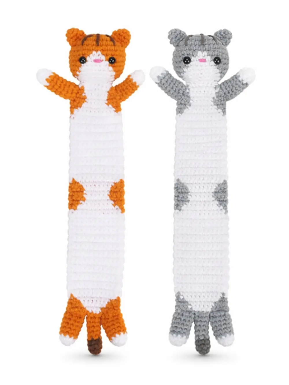 TIKA 2-Pack Long Cat Bookmark Crochet Kit for Beginners with Step-by-Step Video Tutorials for Adults and Kids