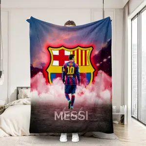 One blanket, Messi Football Club star number 0, Figure Print Blanket, warm nap blanket, soft throw blanket, car blanket, pet blanket, birthday/holiday gift, suitable for sofa, bed, dormitory, hotel, office.