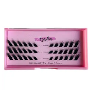 Eyeshine Foxie L Curl Lash Clusters for Cat Eye and Winged Liner Look, (black 9-14mm) lashes