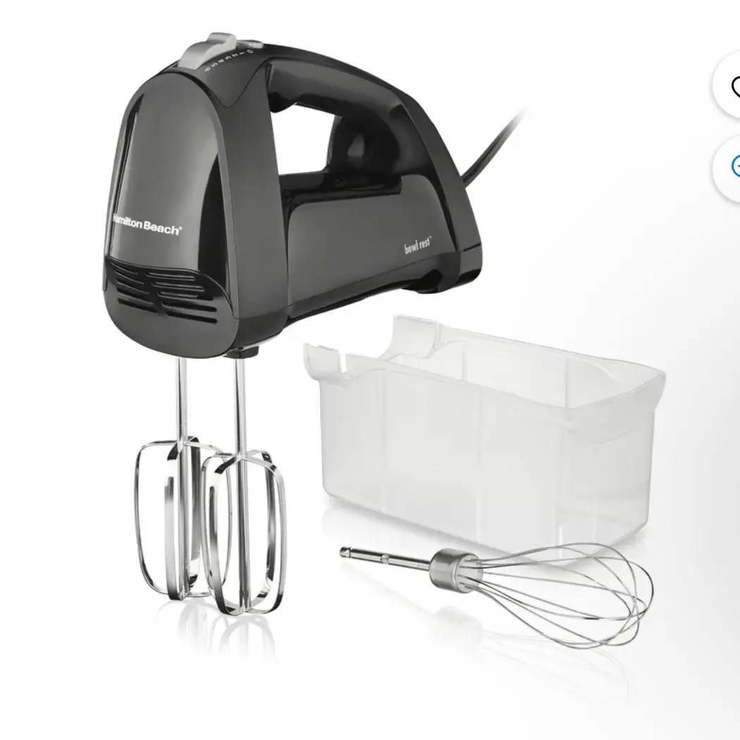 Hamilton Beach 6-Speed Handheld Whisk Mixer - Quick Burst Function, Included Storage Case, New Black Kitchen Appliance