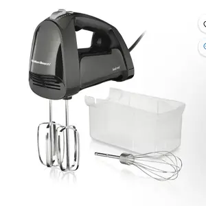 Hamilton Beach 6 Speed Hand Mixer, Quick Burst, Storage Case, New, Black.