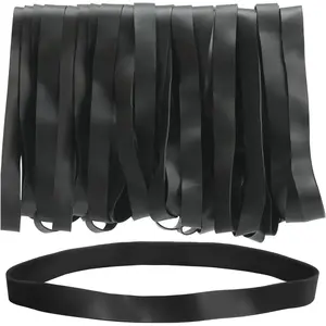 Large Rubber Bands, 30 count Size #107 Big Wide Elastic Bands, Heavy Duty Black Long Rubber Bands for Office Supplies