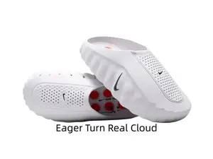 Hollow Breathable Slip-On Mules Wave Ridged Cushion Outsole Lightweight Indoor Outdoor Walking Sandals