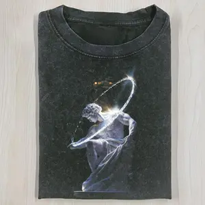 Vintage 90s ANCIENT GREEK STATUE T-SHIRT, Michelangelo's iconic David statue Shirt, Movie graphic tee, Oversized Washed Tee, Gifts Menswear Top