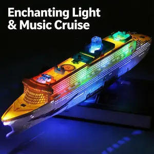 LED Light Up Ocean Liner Toy! Automatic Moving Cruise Ship with Music, Perfect Gift for Kids!KidsToy CruiseShipToy  LEDToy  GiftForKids