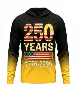 Men's Outdoor Fishing Robe with National Day Pattern Design, Outdoor Fishing Roadside Hiking Work Clothes, Sunscreen, UV Protection, Quick Drying, Breathable 250th Anniversary Edition