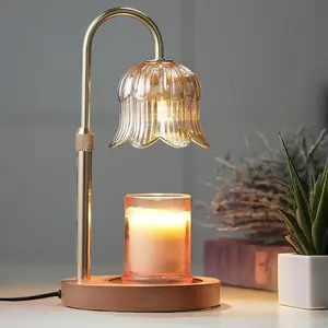 FAAYFIAN Adjustable Candle Warmer Lamp with Timer,Wood Base Metal Shade,Birthday Gifts for Women Mom