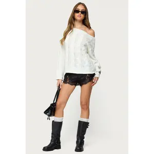 Reisa Lacey Satin Effect Shorts