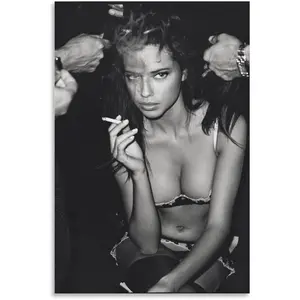 No Framed, Adriana Lima Retro Poster Actress Superstar