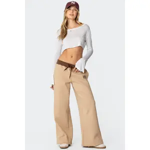 Edikted Contrast Embroidered Sweatpants