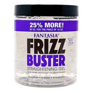 Fantasia IC Frizz Buster Straightening Gel 20 oz – Anti-Frizz Smoothing Gel, Shine & Control (25% More Free)