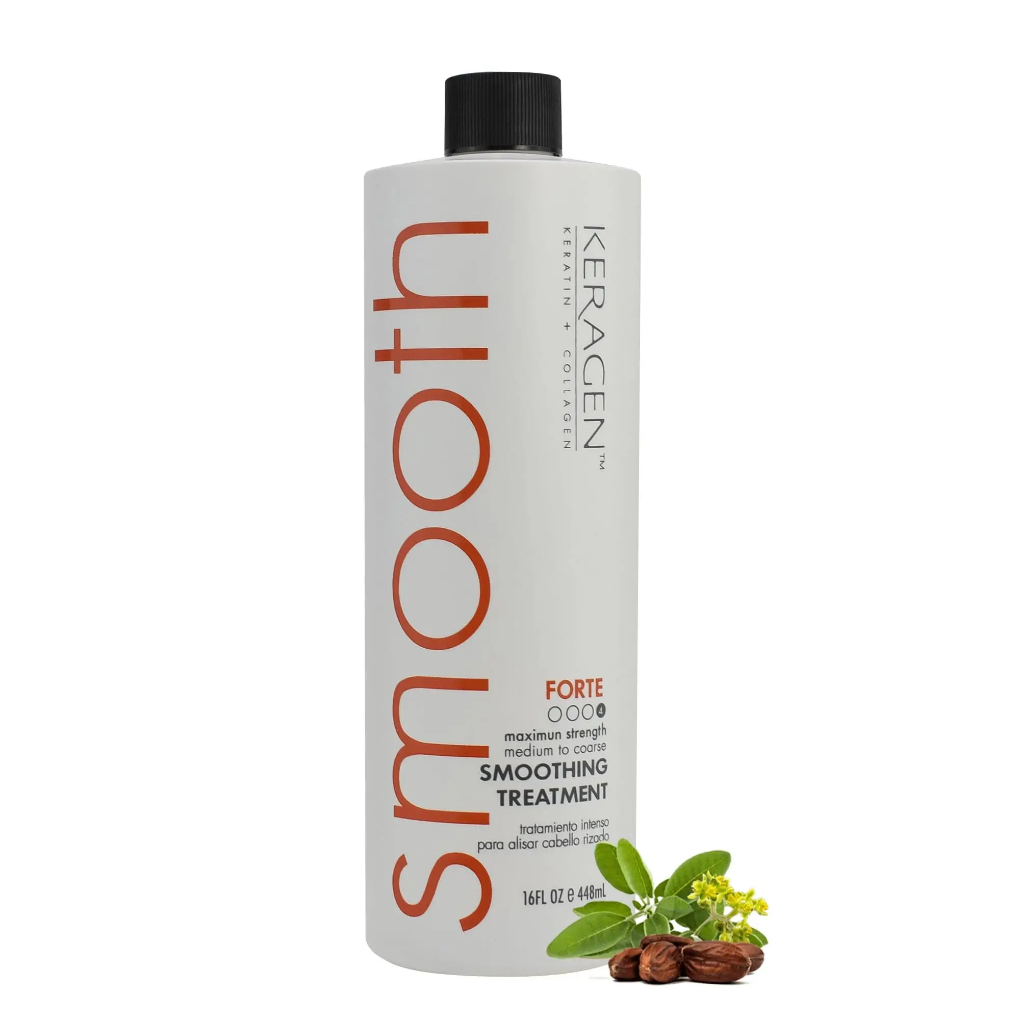 Professional Brazilian Keratin Treatment Forte - Collagen-Enhanced Salon Haircare System with Frizz Control for Coarse, Curly, Textured, Color & Chemically Treated Hair (Contains-Keratin), Anti-Frizz