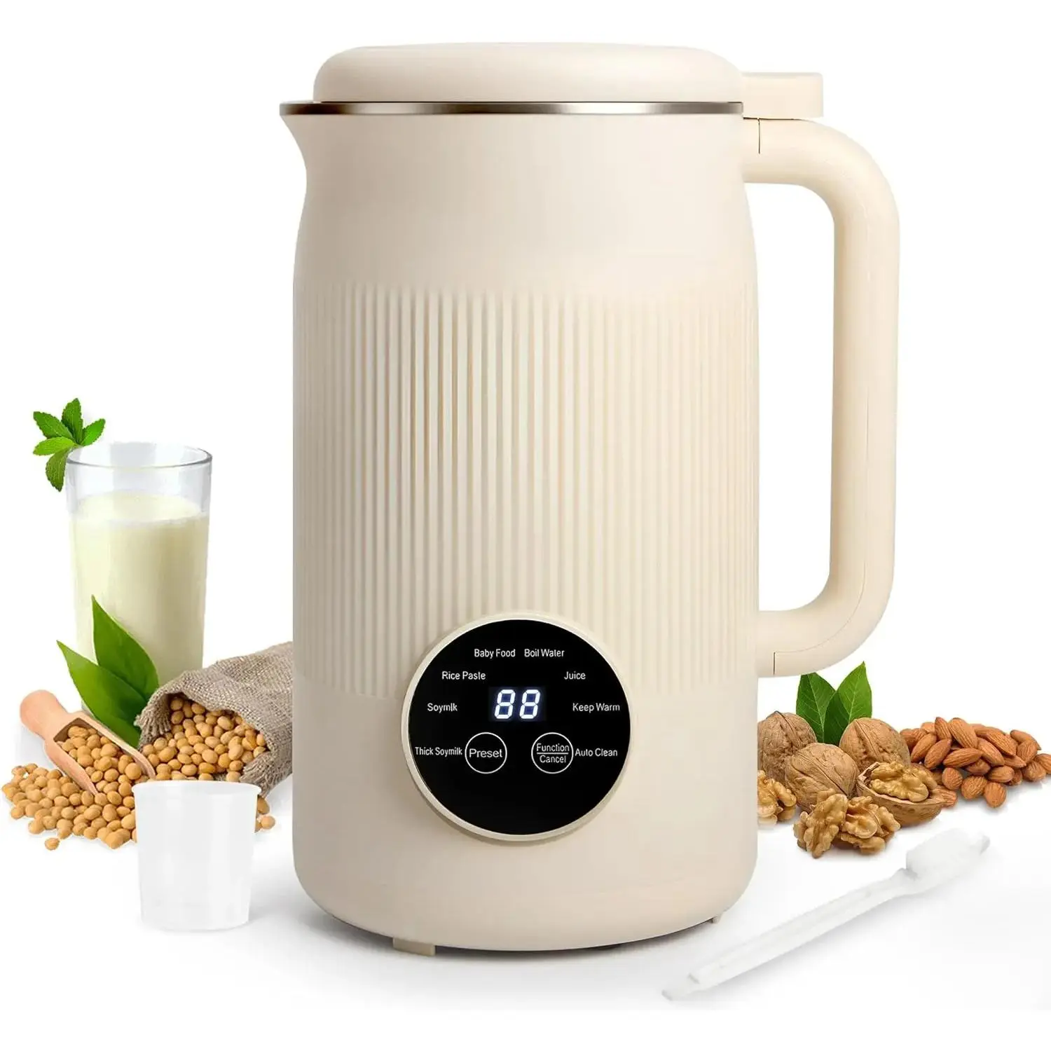 40oz Nut Milk Maker 8-in-1, Automatic Almond Milk Machine for Plant-Based Milks, Oat & Soy Milk Maker with Auto Clean, Keep Warm & Delay Start,for Valentine’s Day Gift