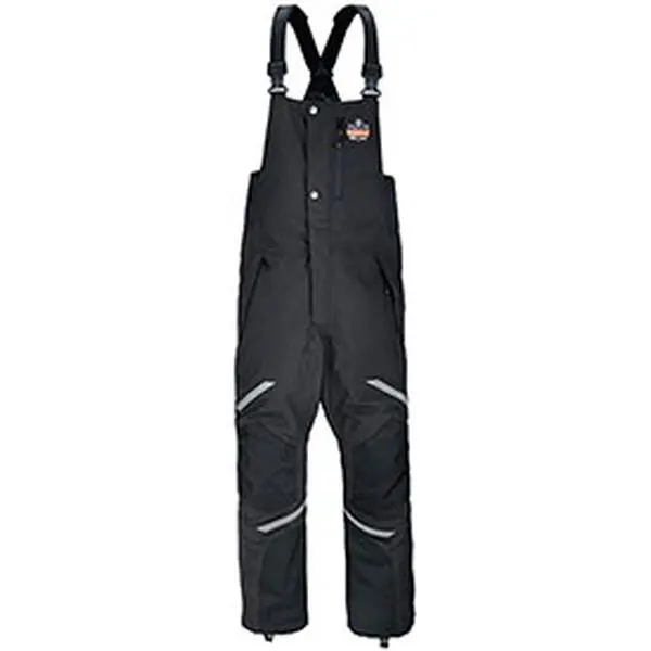 Ergodyne N-Ferno 6471 Men's Insulated Bib Overalls, Water-Repellent Nylon with Adjustable Straps, Full-Length Zippers, and Removable Knee Pads for Outdoors