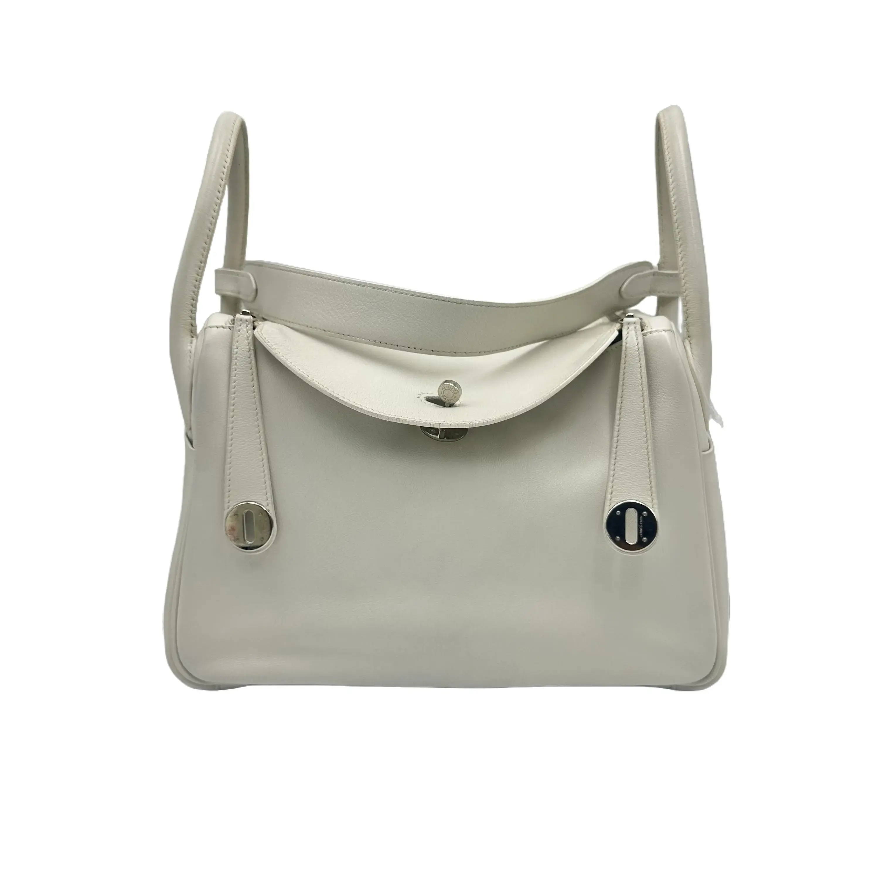 Pre-owned HERMÈS hz8 White Lindy 30 Handbag/Shoulder Bag 71342