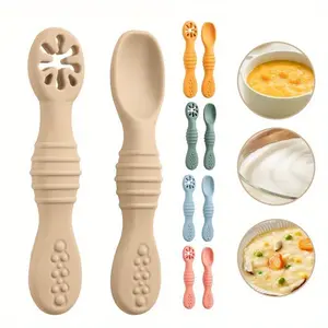 2pcs Food Grade Food Supplement Spoon, Feeding Spoon Tableware, Silicone Utensils Set
