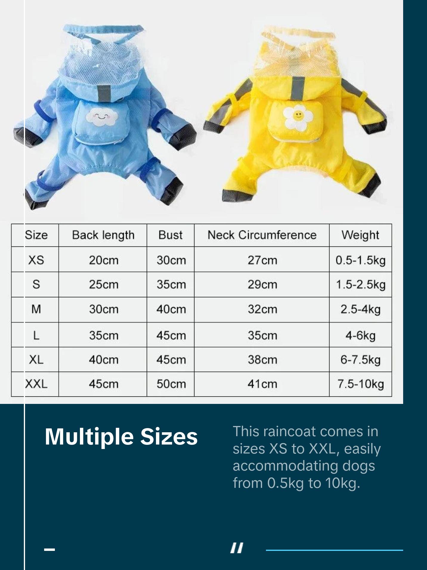Waterproof Hooded Dog Raincoat Jumpsuit – Reflective Outdoor Jacket for Small to Large Dogs (XS-2XL) Waterproof Hooded Dog Raincoat Jumpsuit – Reflective Outdoor Jacket for Small to Large Dogs (XS-2XL)