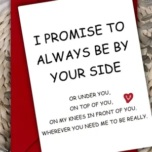 1PC Romantic Promise Inspirational Greeting Card, Heartfelt Expression, Heartfelt Message - 'I Promise to Always Be by Your Side' for Husband, Wife, Boyfriend, Girlfriend | for Valentine's Day, Anniversary, Engagement, Birthday & Honeymoon Gifts