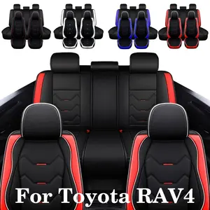 For Toyota RAV4 5 Seats Car Seat Cover Front Rear Full Set 3D Luxury PU Leather Cushion Protector Pad Mat Full Surround 5 Sits - Mother's Day Gift