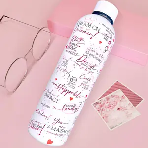Girl Boss Stainless Steel Water Bottle with 50+ Motivational Quotes - Be Unstoppable!