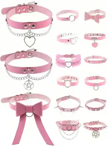 Women's Gothic Style Adjustable PU Leather Collar, Fashionable Heart & Spikes Decor Choker for Party, Daily Clothing Decor, Trendy All-match & Exquisite Jewelry for Gift, Fashionable Jewelry Accessories