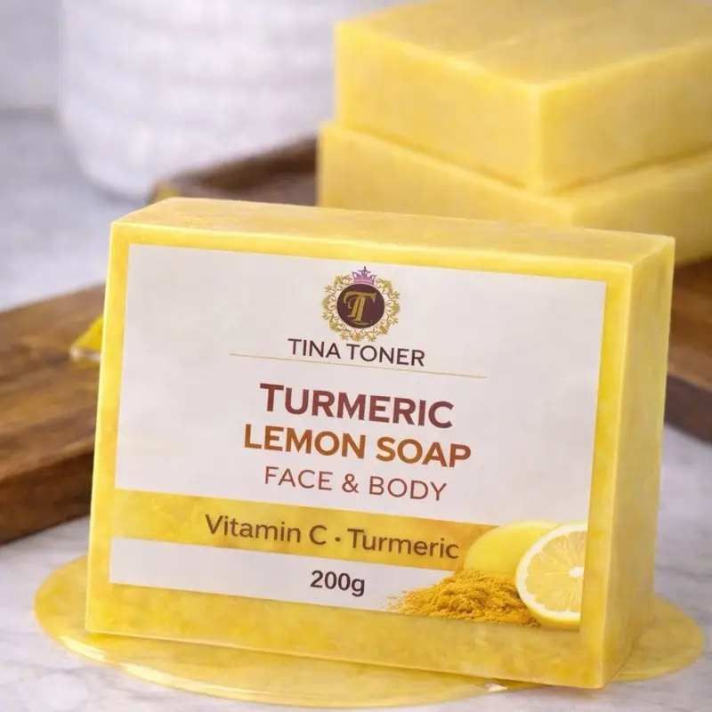 TURMERIC LEMON SHEA Face & body wash bar soap Body Care Gentle Exfoliate Aloe