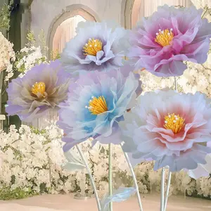 Artificial Peony Flower, 1 Count Romantic Faux Flower without Leaves & Stems, Decorative Flower for Home Party Wedding, Home Decor, Fruit, Indoor Outdoor Decorative, Flower Arrangement