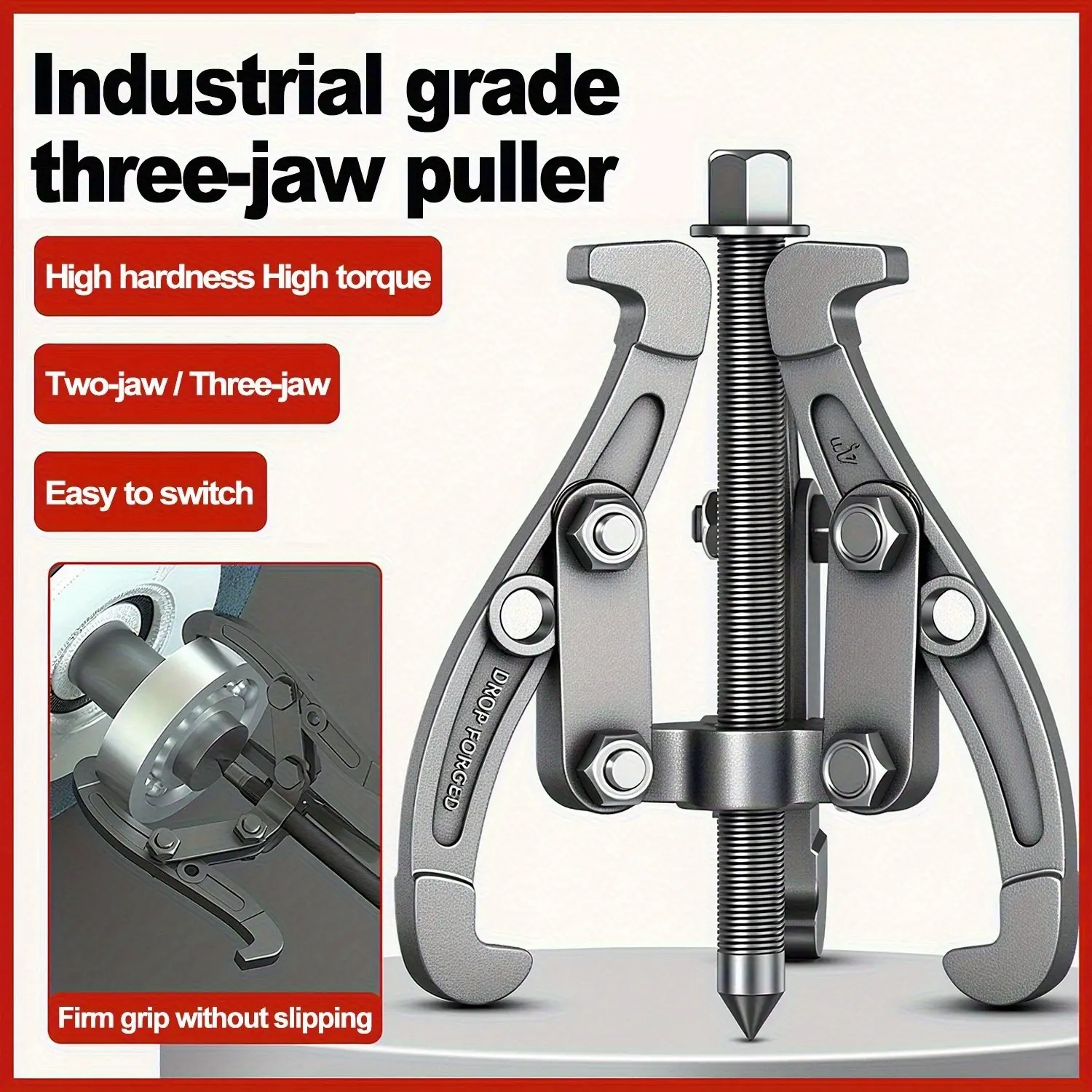Industrial-grade three-jaw reversible gear drawing tool | Heavy-duty bearing and pulley disassembly tool kit Multifunctional tool