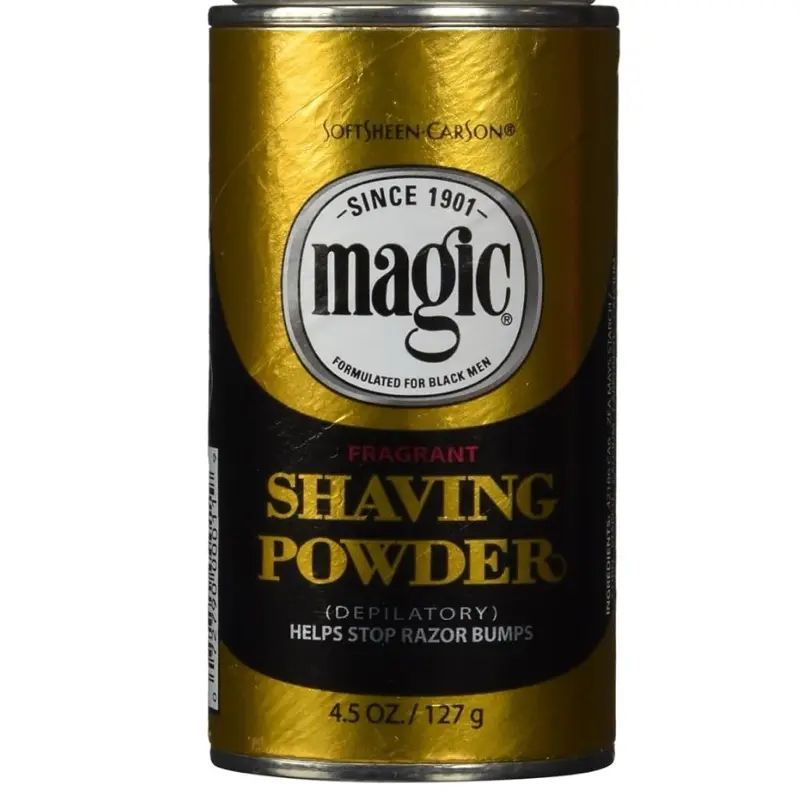 Magic Shave Razorless Shaving Powder Gold - Helps Prevent Razor Bumps - 4.5 oz (127 g) - Foam Formula for Black Hair - Fragrant Shaving Powder - Aftershave Moisturizer Cleansing