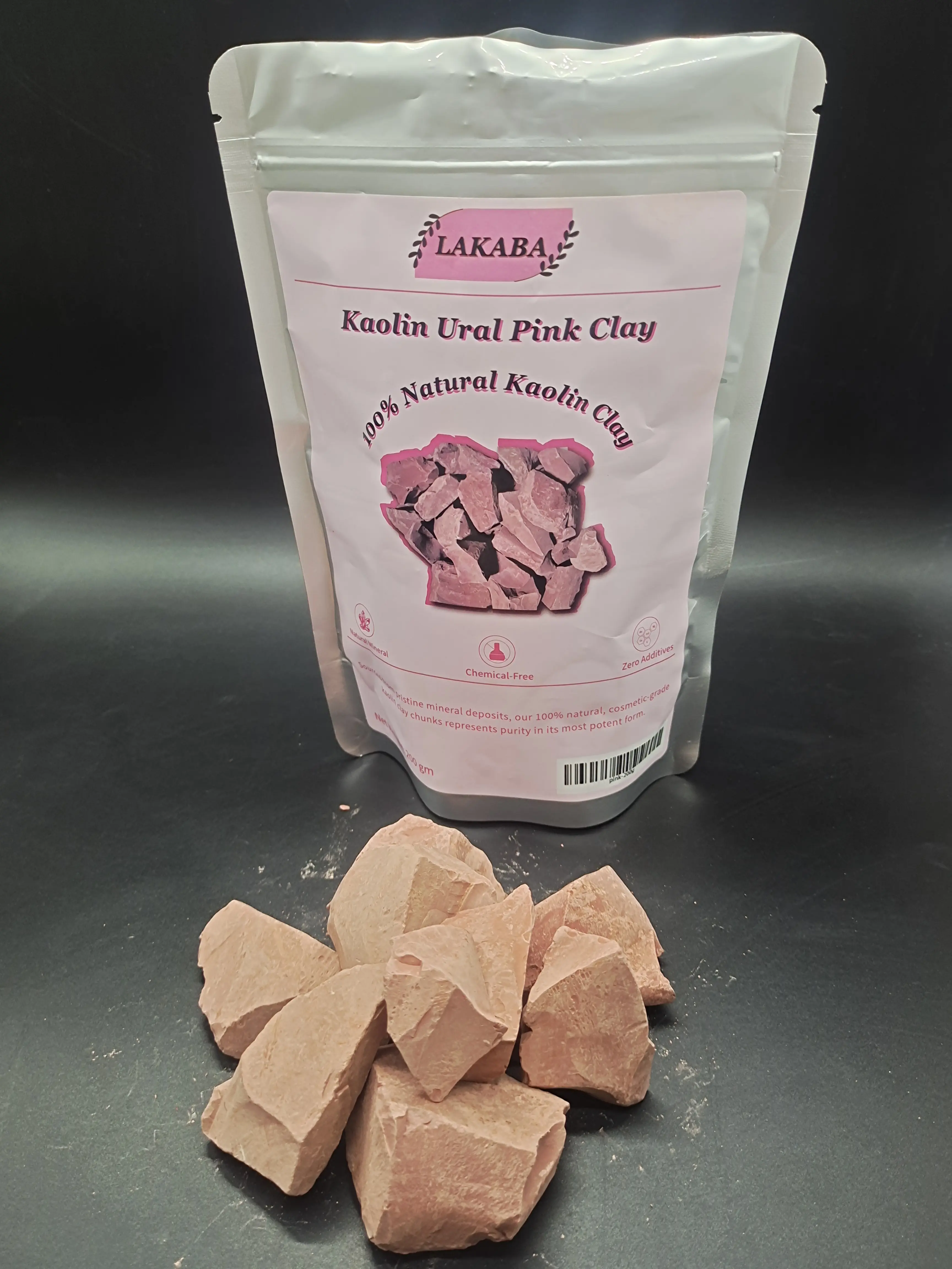 Lakaba Ural Pink Narat Natural Clay (200g/7oz) - 100% Natural, No Additives, Cosmetic Grade Pure Edible Chalk for Garden Soil, Stronger Bones, Radiant Healthy Skin Repair