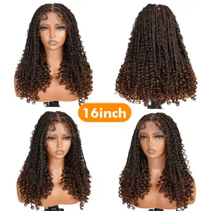 SuperNova #T1B/30 16 Inch Full Lace Bohemian Box Braided Wig – Luxurious Synthetic Fiber, High-Quality, Natural-Looking, Trendy Hairpiece for Stunning Style and Comfort #SummerVibes