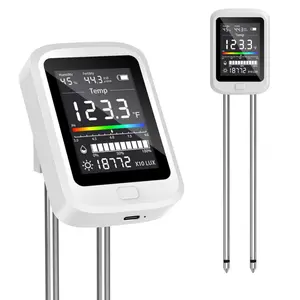 Joywink 6-in-1 Soil Moisture Meter with pH, Nutrient, Sunlight, Temperature & Humidity | Multi-Function Tester for Garden, Lawn and Indoor Plants | Factory-Permanent Calibration