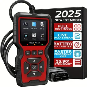 2026 New Powerful OBD2 Scanner Vehicle Diagnostic Tool Digital Automotive Tester - Engine Code Reader, Full OBD2 Features, Reset, Modes 6&8, Suited for DIY Car Owners & Mechanics Voltage Test