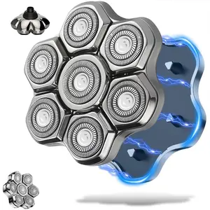 Men's Electric Shaver Replacement Heads, Silver Color, Smooth, Durable & Efficient Design, Easy-To-Install Blade Covers, Perfect Gift Idea