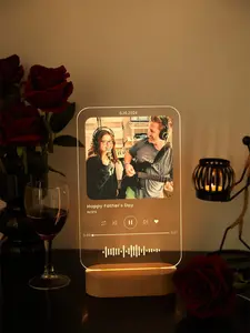 Custom Father's Day Gift: Acrylic Music Plaque With Wood Stand - Personalized Gift for Dad, Husband, or Best Men