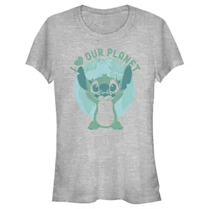 Junior's Lilo & Stitch I Heart Our Planet T-Shirt