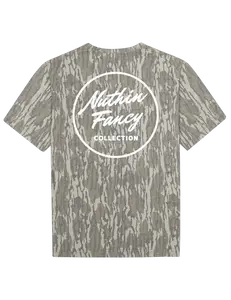 NUTHIN FANCY Mossy Oak Washed Out Camo Tee | ORIGINAL BOTTOMLAND | Camo T-Shirt | Camouflage  Crewneck Shortsleeve