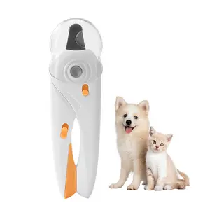 LED Pet Nail Clipper for Cats Dogs, Anti-Splash Cat Nail Trimmer with Built-in Nail File, Safe Pet Grooming Tool for Small Animals