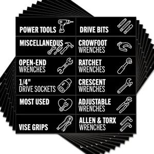 Toolbox Organization Magnetic Labels - 80 Large, Tool Chest Organizer Labels with Strong Magnets & Easy to Read Printing - Fits All Brands of Steel Tool Box Drawers (3.125 x 1.0 Inches)