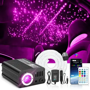 VASTFIRE Meteor Twinkle 1100pcs 9.8ft 0.02in   Starlight Car Roof  Headliner Fiber Optic Lights Kit with Shooting Stars, Music Mode, Bluetooth APP Control, RGBW Star Lights for Car, Ceiling, Theater