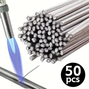 50 Pieces Low Temperature Low Melting Point Soldering Rods, Easy Melting Aluminum Alloy Welding Bars, Durable Construction, Ideal for Metalworking Projects