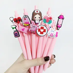 10pcs/15pcs Nurse Medical Theme Ballpoint Pens, Unique Pens, Series, Retractable Ink, Random Send, Durable Writing Tool, Ideal for Nurses & Med Students